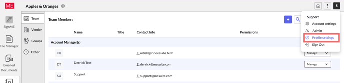 PROFILE SETTINGS